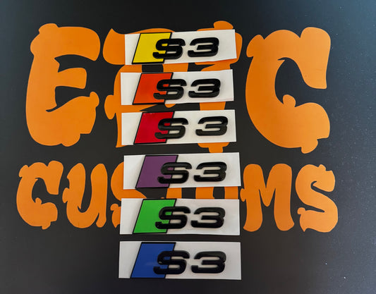 AUDI S3 8P 8V REAR GLOSS BLACK 'S3' BADGE