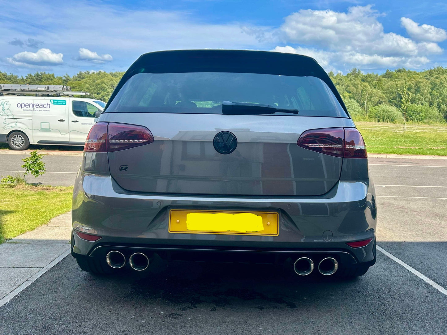 GOLF R MK7 3.8" SLIP ON EXHAUST TIPS CHROME