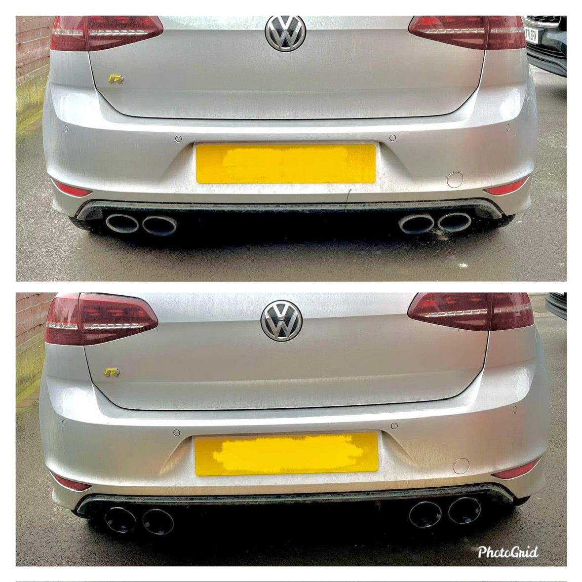 GOLF R MK7 3.8" SLIP ON EXHAUST TIPS BLACK CHROME
