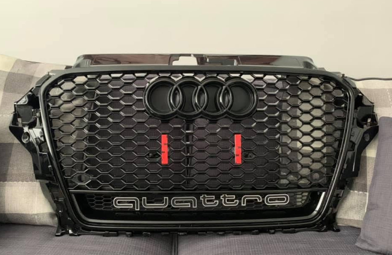 AUDI HONEYCOMB GRILL PUSH LOCK PLATEHOLDERS