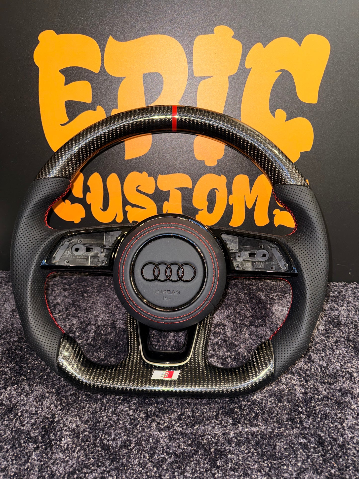 A3 S3 RS3 8V FL CARBON FIBRE STEERING WHEEL
