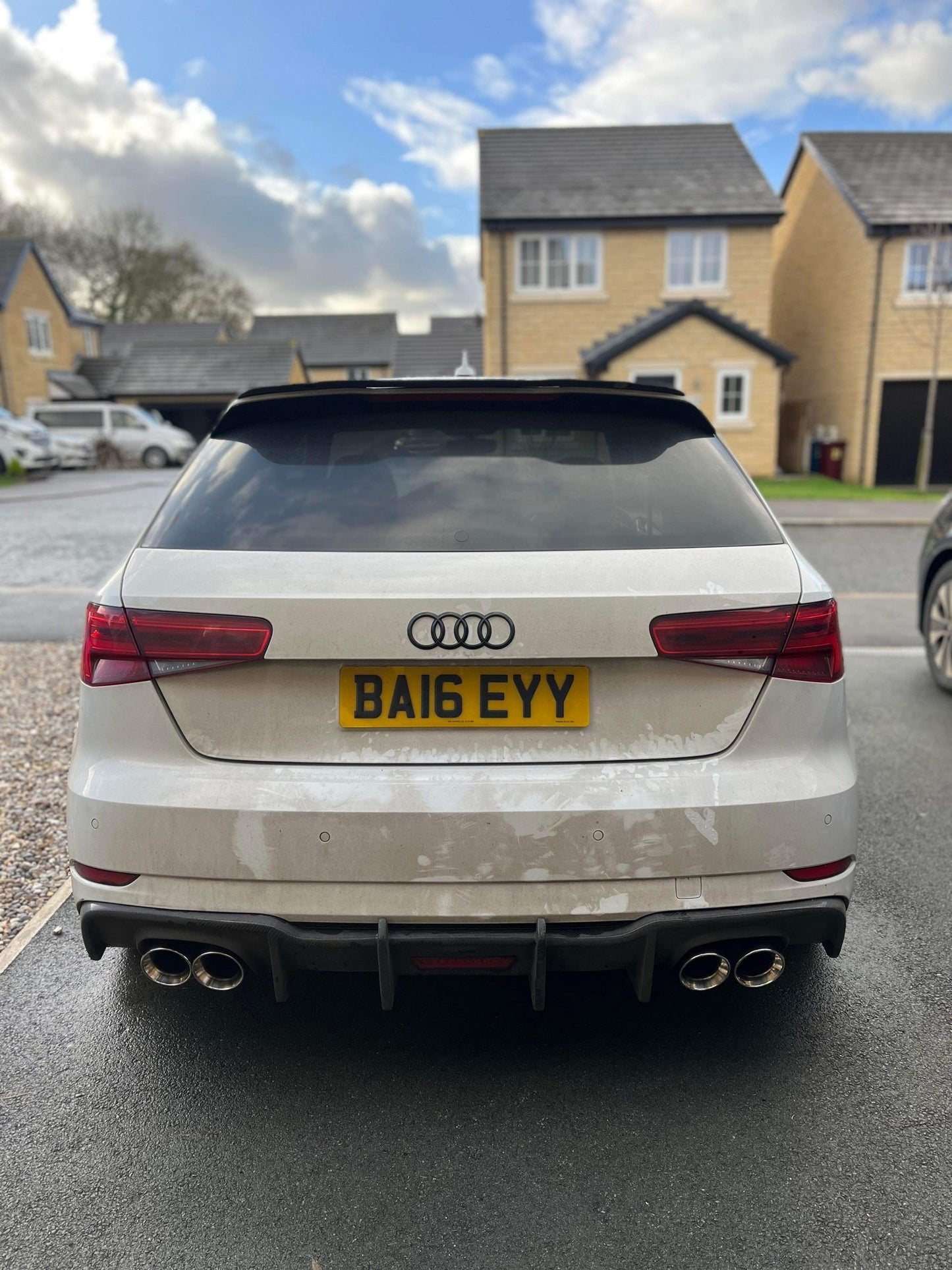 AUDI S3 8V 3.8" SLIP ON EXHAUST TIPS CHROME