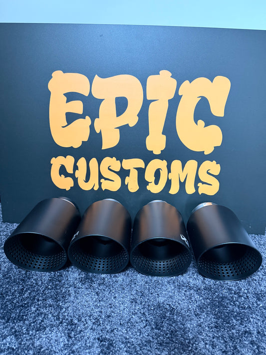 4” STAINLESS STEEL BLACK AKRAPOVIC EXHAUST TIPS AUDI S3 8V 2013-2020