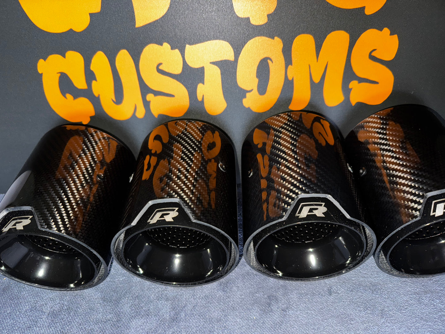 4" Carbon Exhaust Tips for Golf R MK7 -Slide on