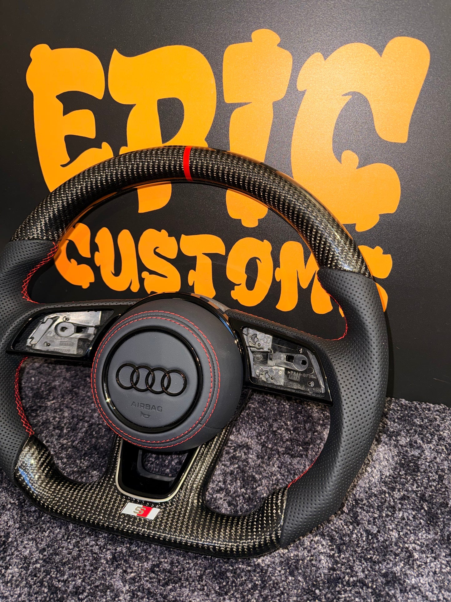 A3 S3 RS3 8V FL CARBON FIBRE STEERING WHEEL