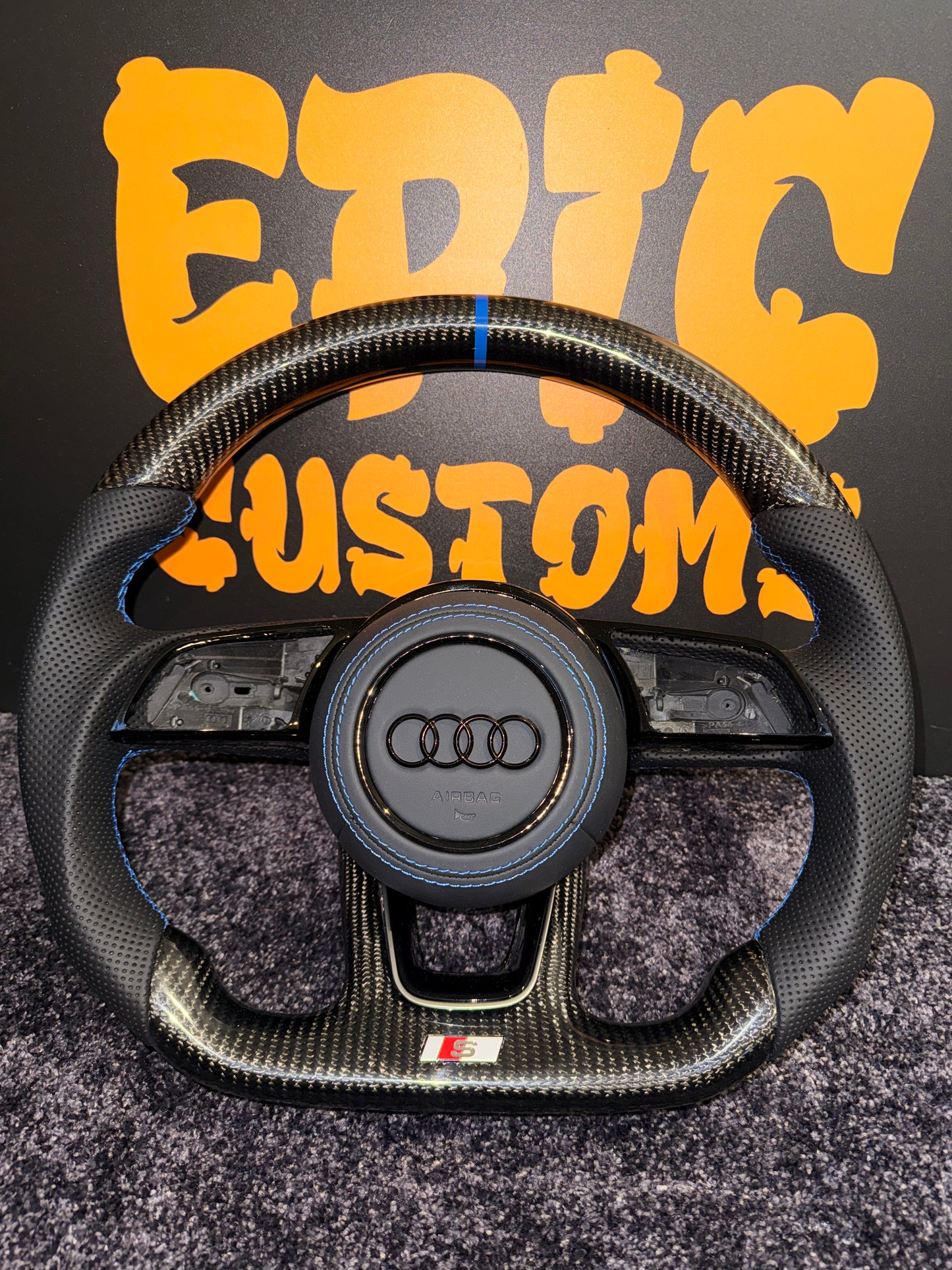 A3 S3 RS3 8V FL CARBON FIBRE STEERING WHEEL