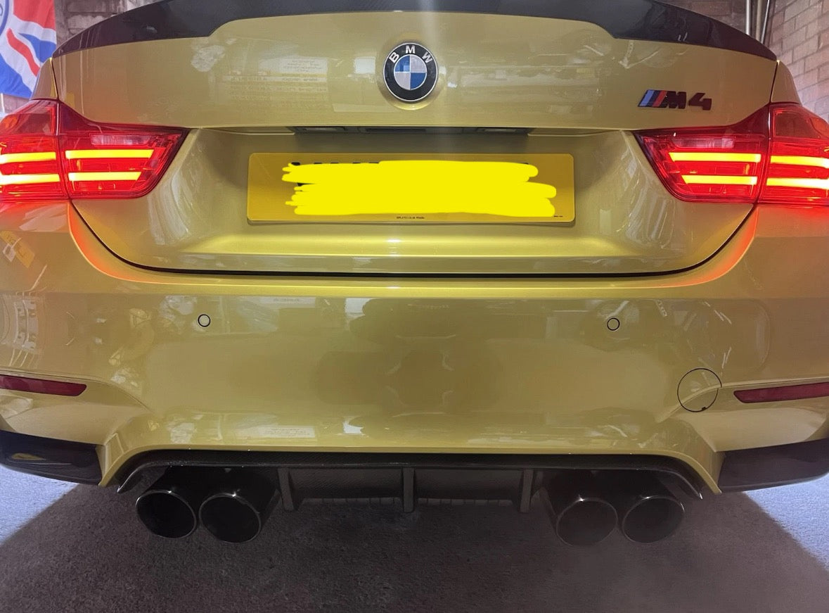 BMW M4 3.8" BLACK SLIDE ON EXHAUST TIPS