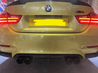 BMW M4 3.8" BLACK SLIDE ON EXHAUST TIPS