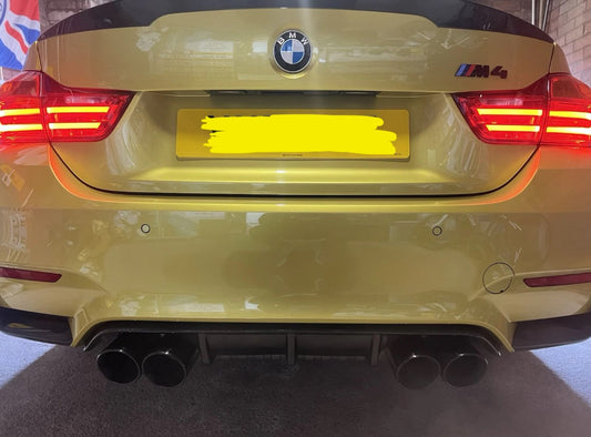 BMW M4 3.8" BLACK SLIDE ON EXHAUST TIPS