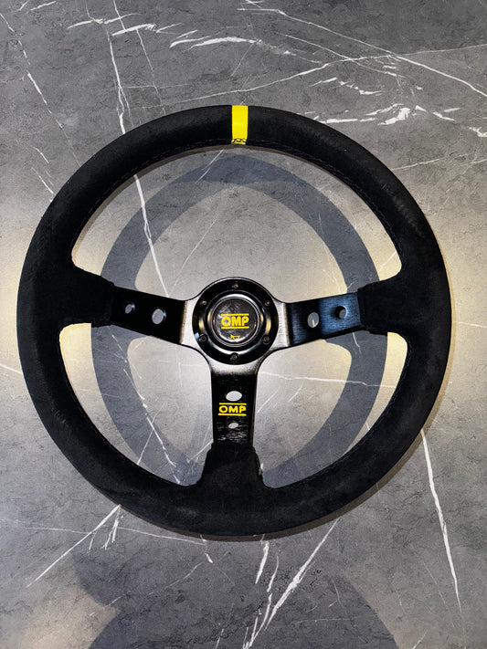 OMP WRC STEERING WHEEL MID-DEPTH 350mm SUEDE LEATHER YELLOW/BLACK