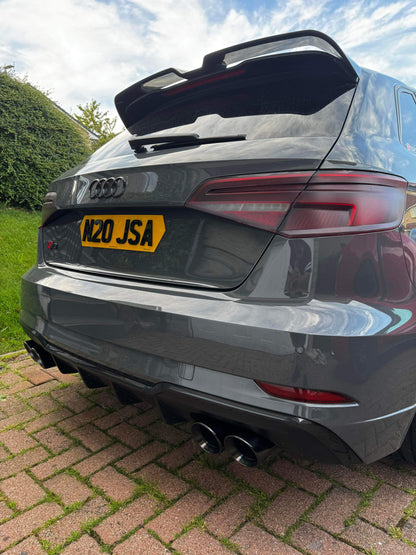 AUDI S3 8V 3.8" SLIP ON EXHAUST TIPS BLACK CHROME