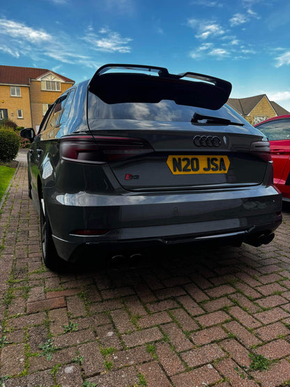 AUDI S3 8V 3.8" SLIP ON EXHAUST TIPS BLACK CHROME