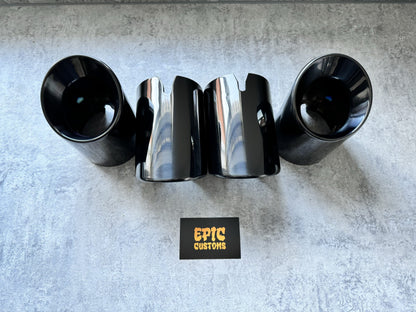 AUDI S3 8Y 3.8″ SLIP ON EXHAUST TIPS BLACK CHROME