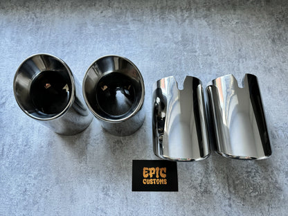 AUDI TTS 8S MK3 3.8″ SLIP ON EXHAUST TIPS CHROME