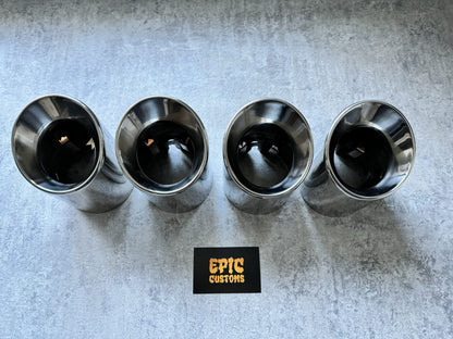 AUDI TTS 8S MK3 3.8″ SLIP ON EXHAUST TIPS CHROME