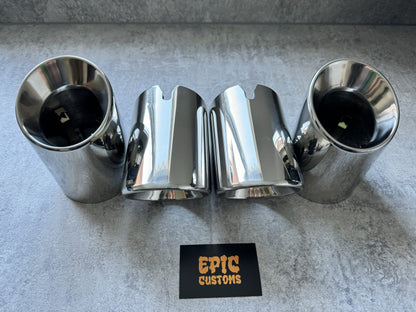 BMW M4 3.8" CHROME SLIDE ON EXHAUST TIPS