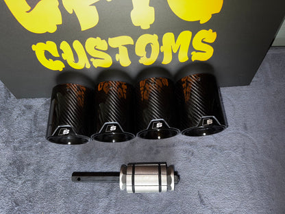 3.6" Carbon Exhaust Tips for Audi S3 8V